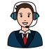 call center agent with headset call center agent with headset vector illustration design